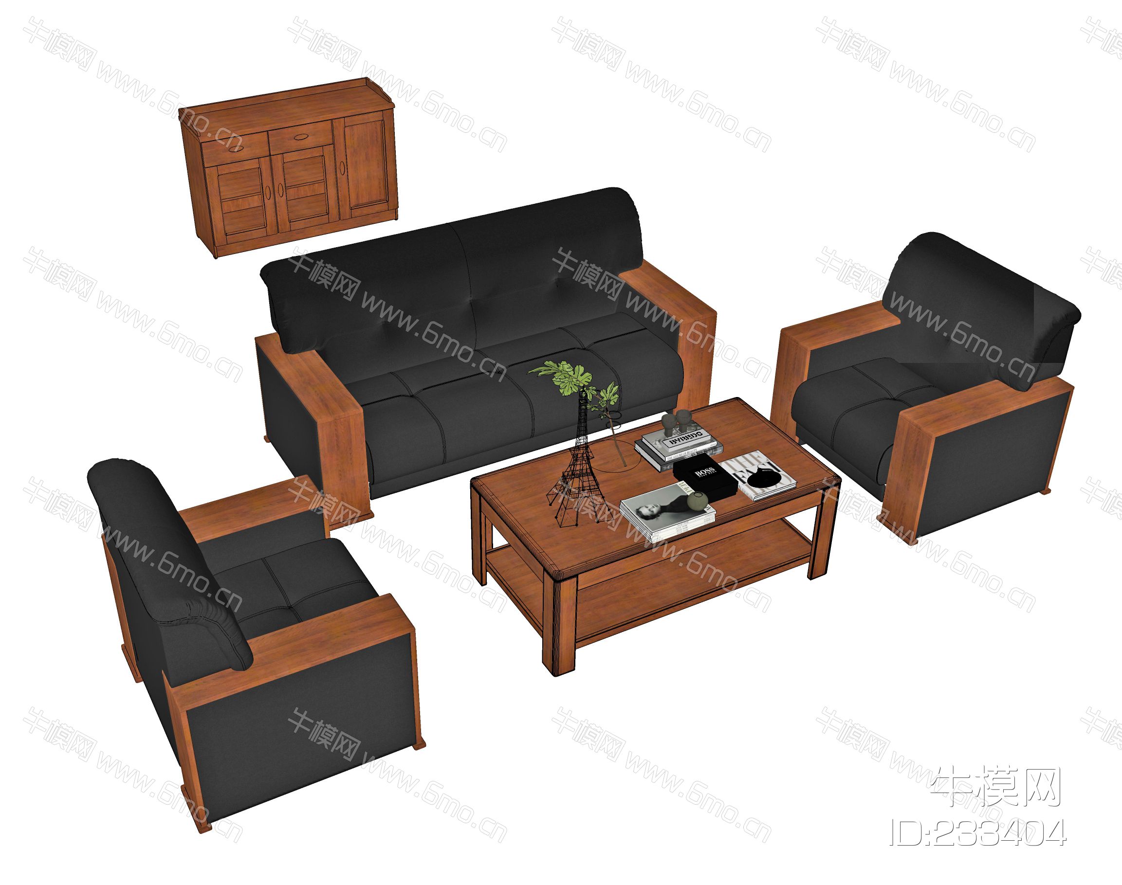 新中式沙发茶几组合，办公沙发，单人沙发，三人沙发，茶水柜，茶几，办公沙发，洽谈沙发