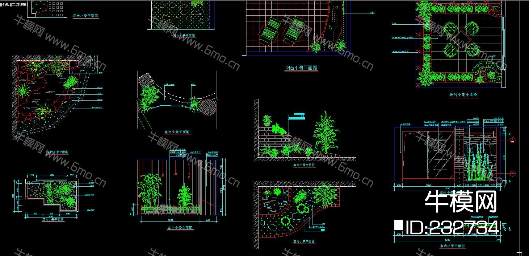 室内小景园林景观CAD图库