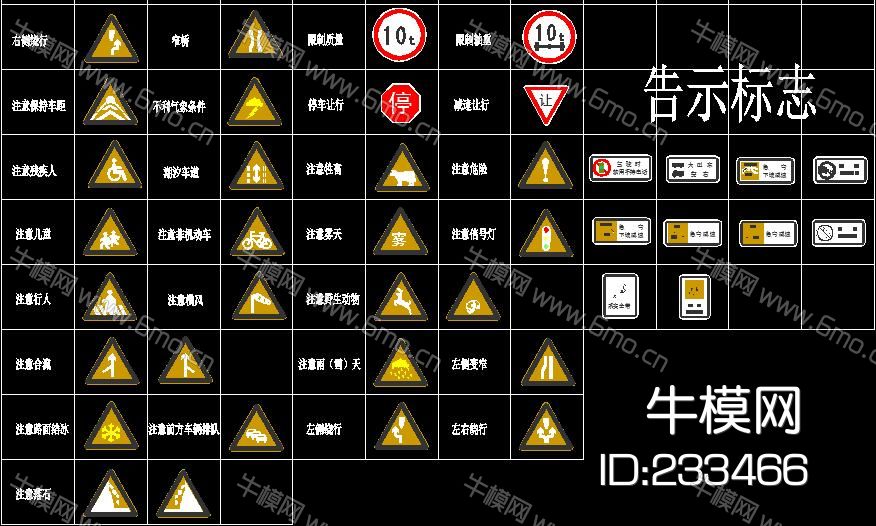 全套交通标志版面大样图