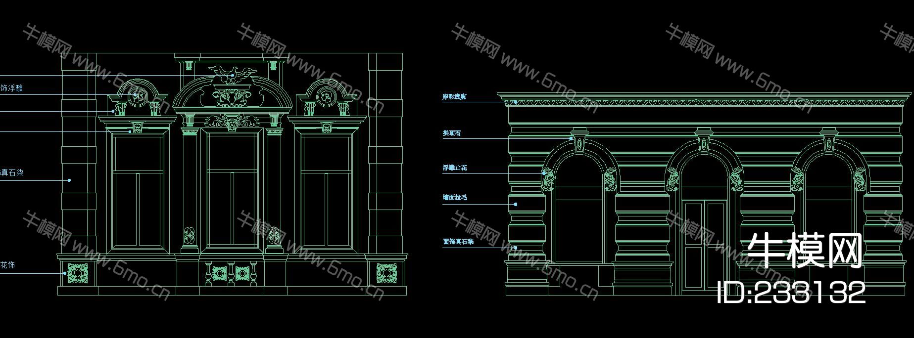 欧式豪华建筑门窗构件CAD大全