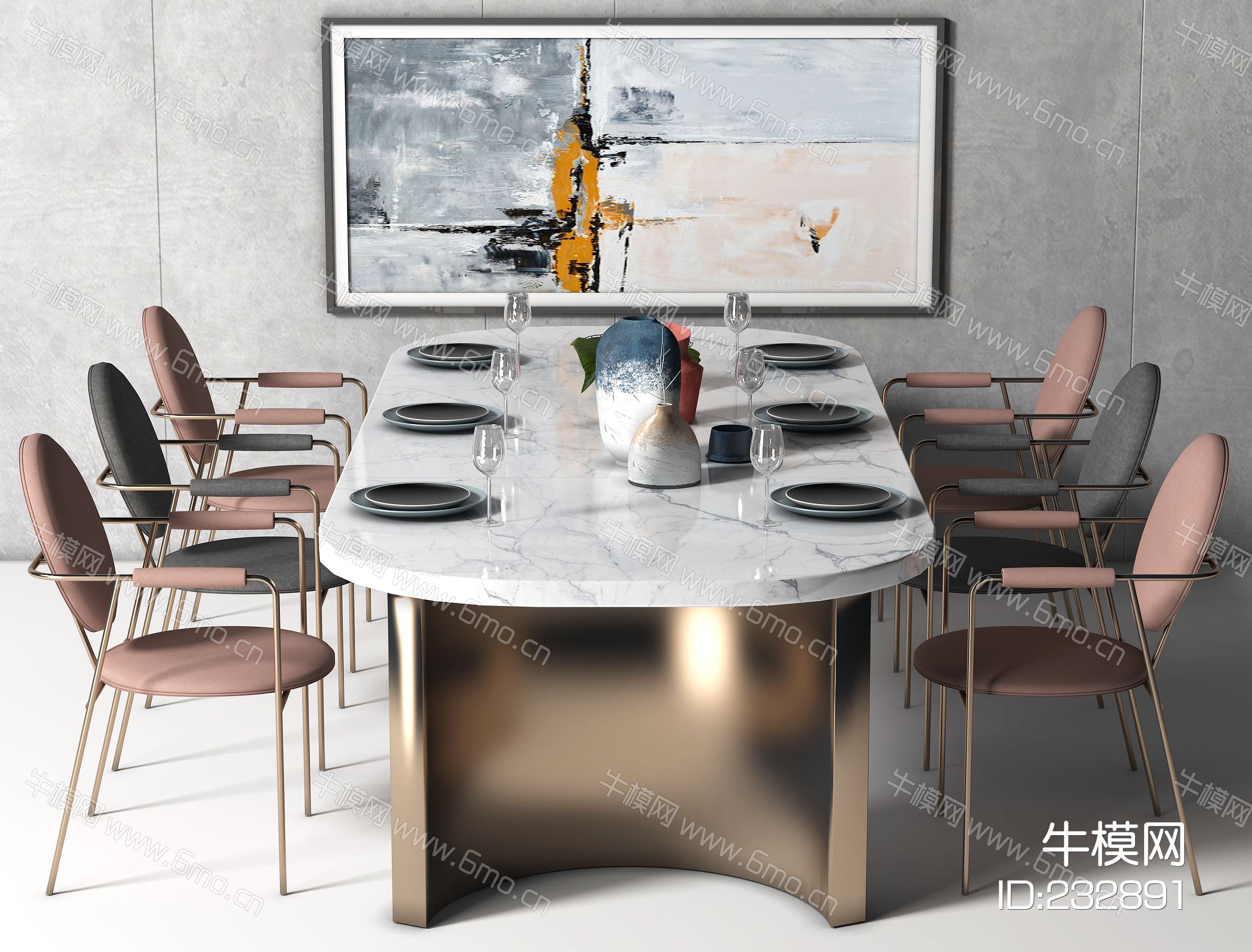 新中式餐桌椅，餐桌，餐椅，布艺单椅，饰品，摆件，装饰品，花，办公桌，会议桌