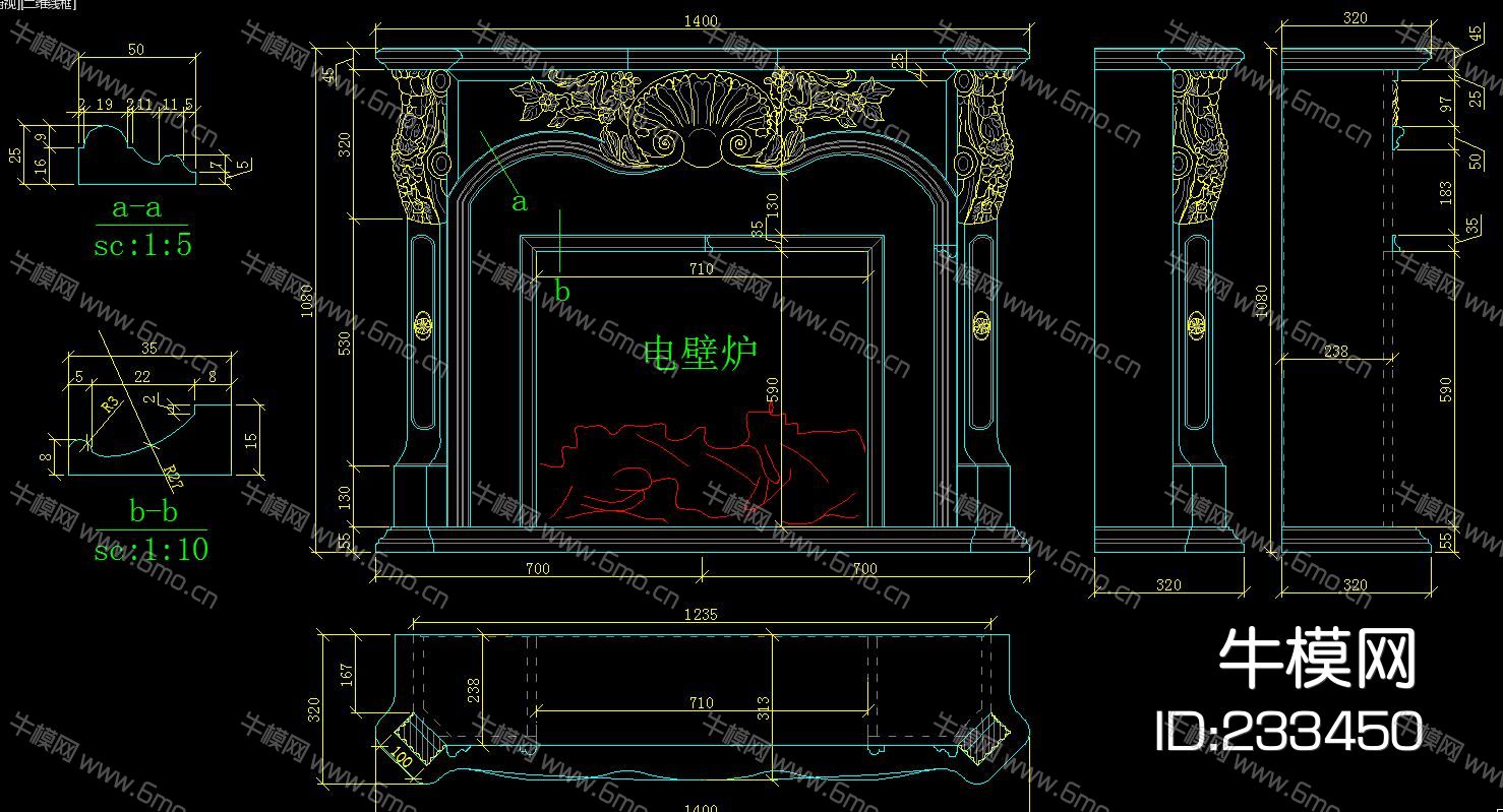 欧式壁炉设计深化CAD