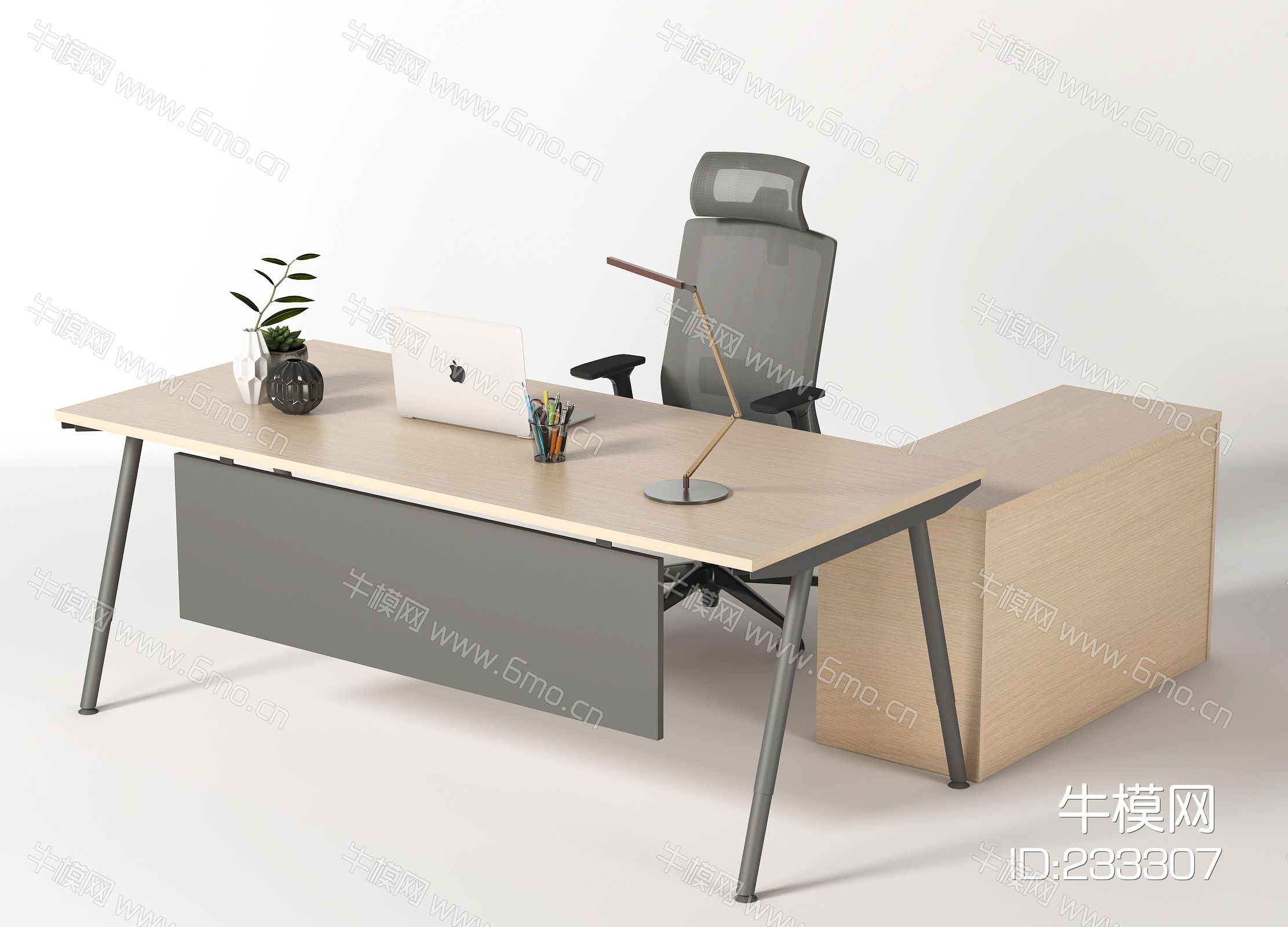 现代办公桌椅组合，办公桌，办公椅，班台，经理桌，主管桌，职员桌，摆件，台灯，电脑