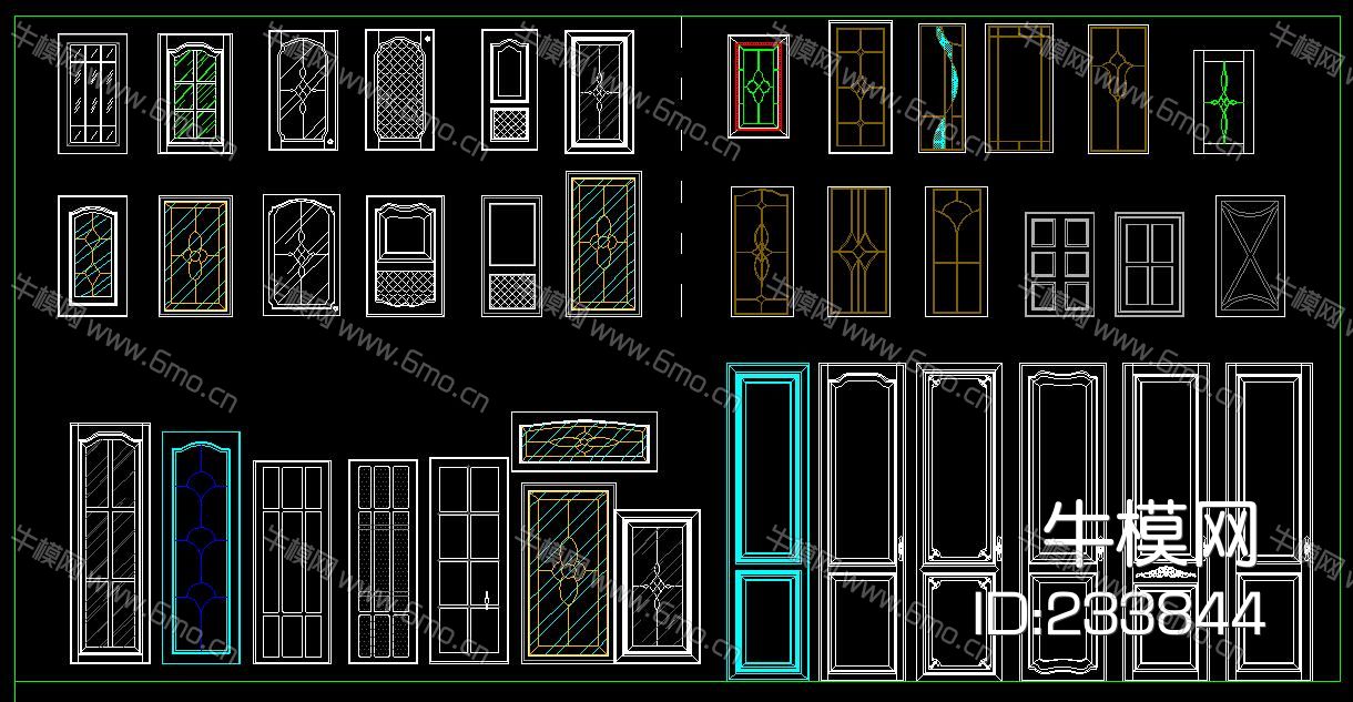 厨柜门板样式 橱柜公司设计师专用CAD大全
