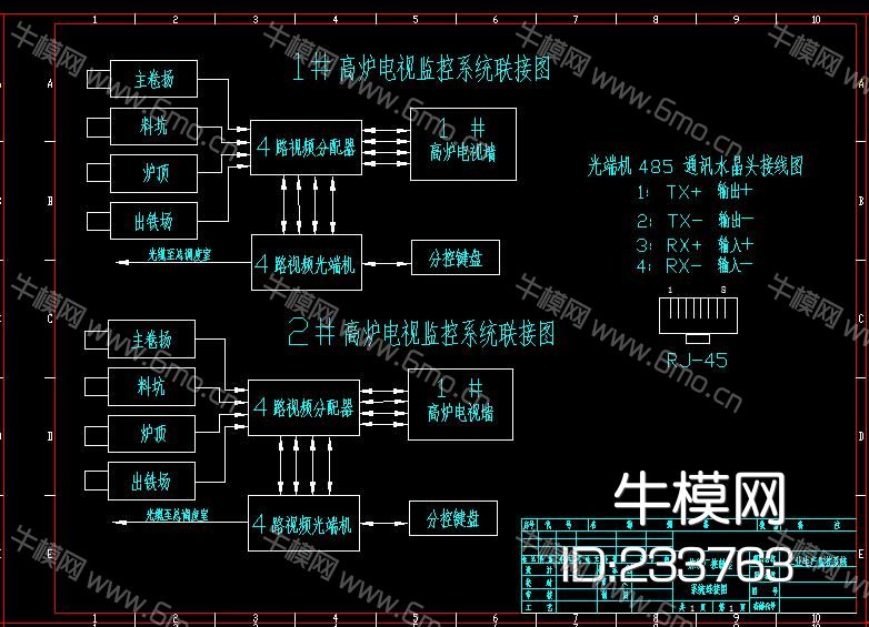 厂房厂区监控智能化CAD系统图