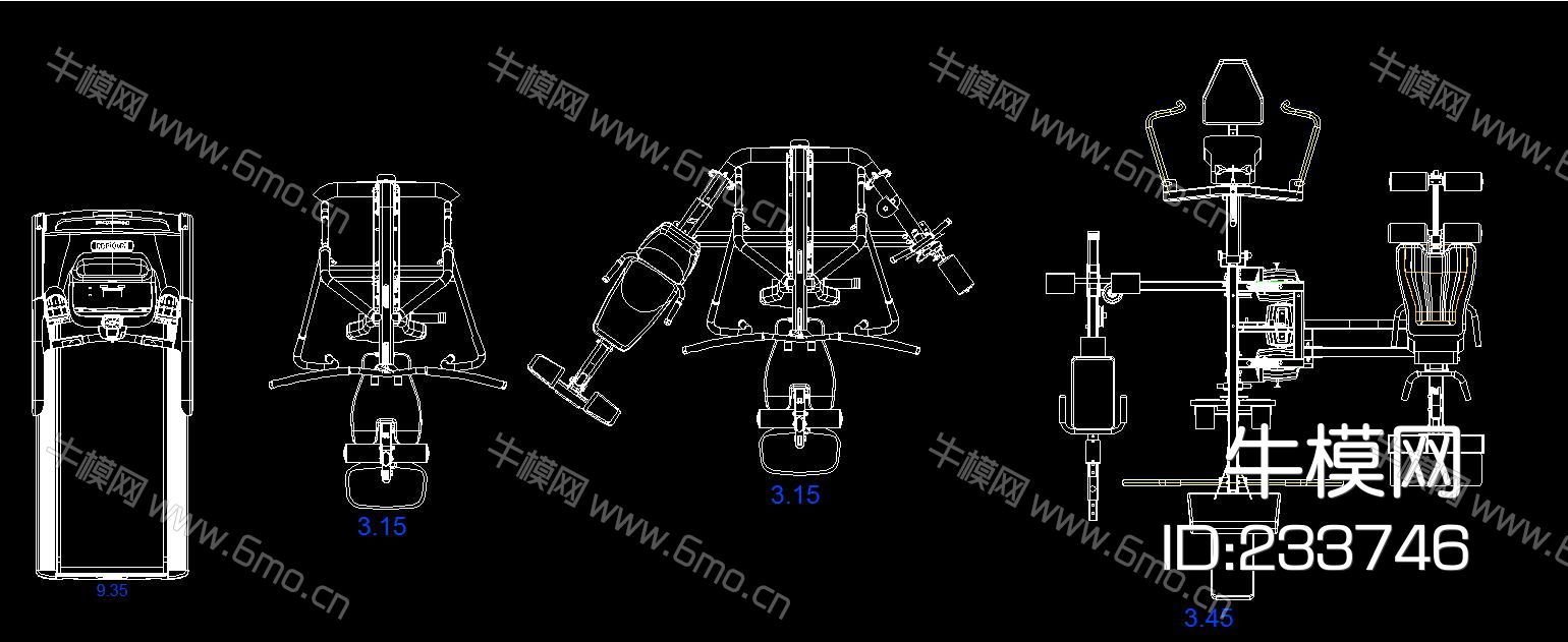 健身器材 CAD平面图库