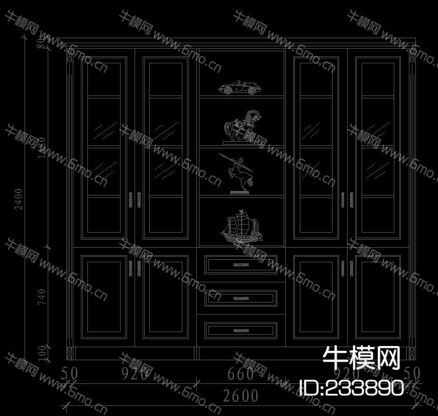 书柜CAD图库