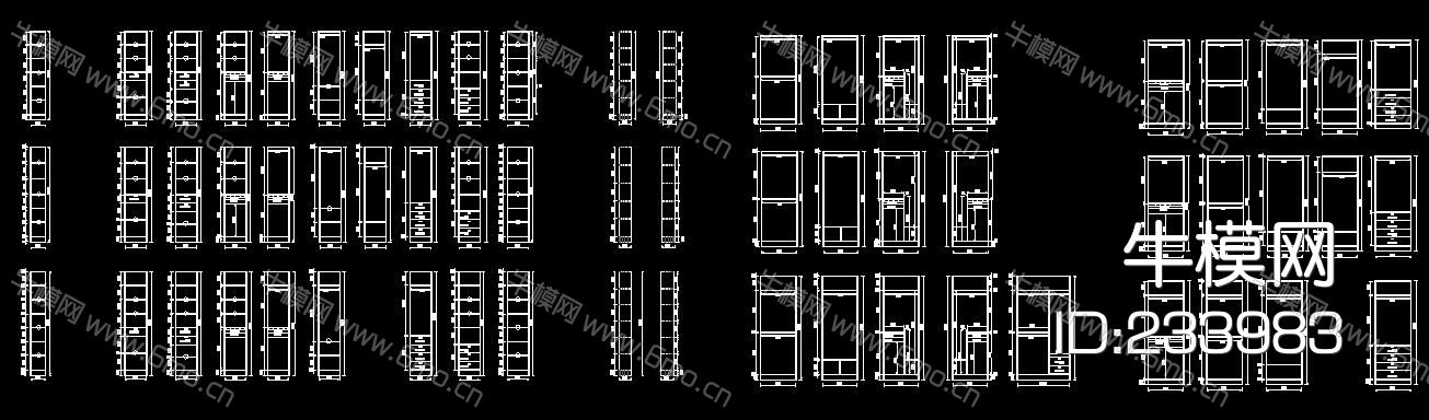 定制衣柜.鞋柜.书柜大全 CAD图库