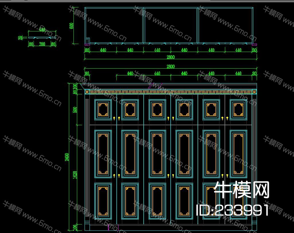 整木定制中式 酒柜 书柜 装饰柜 衣柜 门 CAD图集