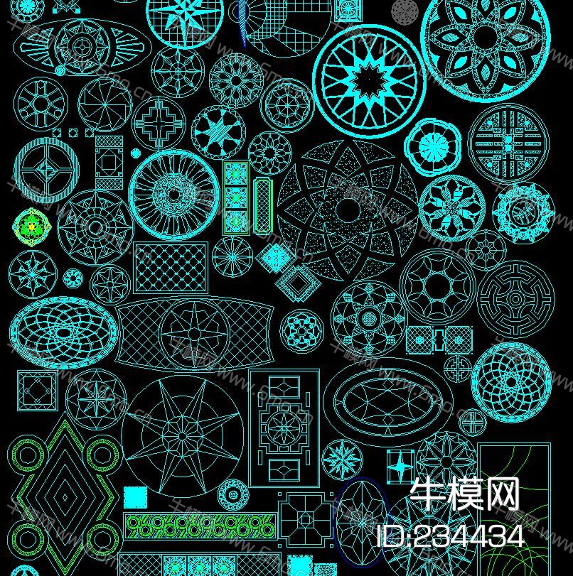 地面水刀拼花图案 中式 法式 欧式 花纹地拼