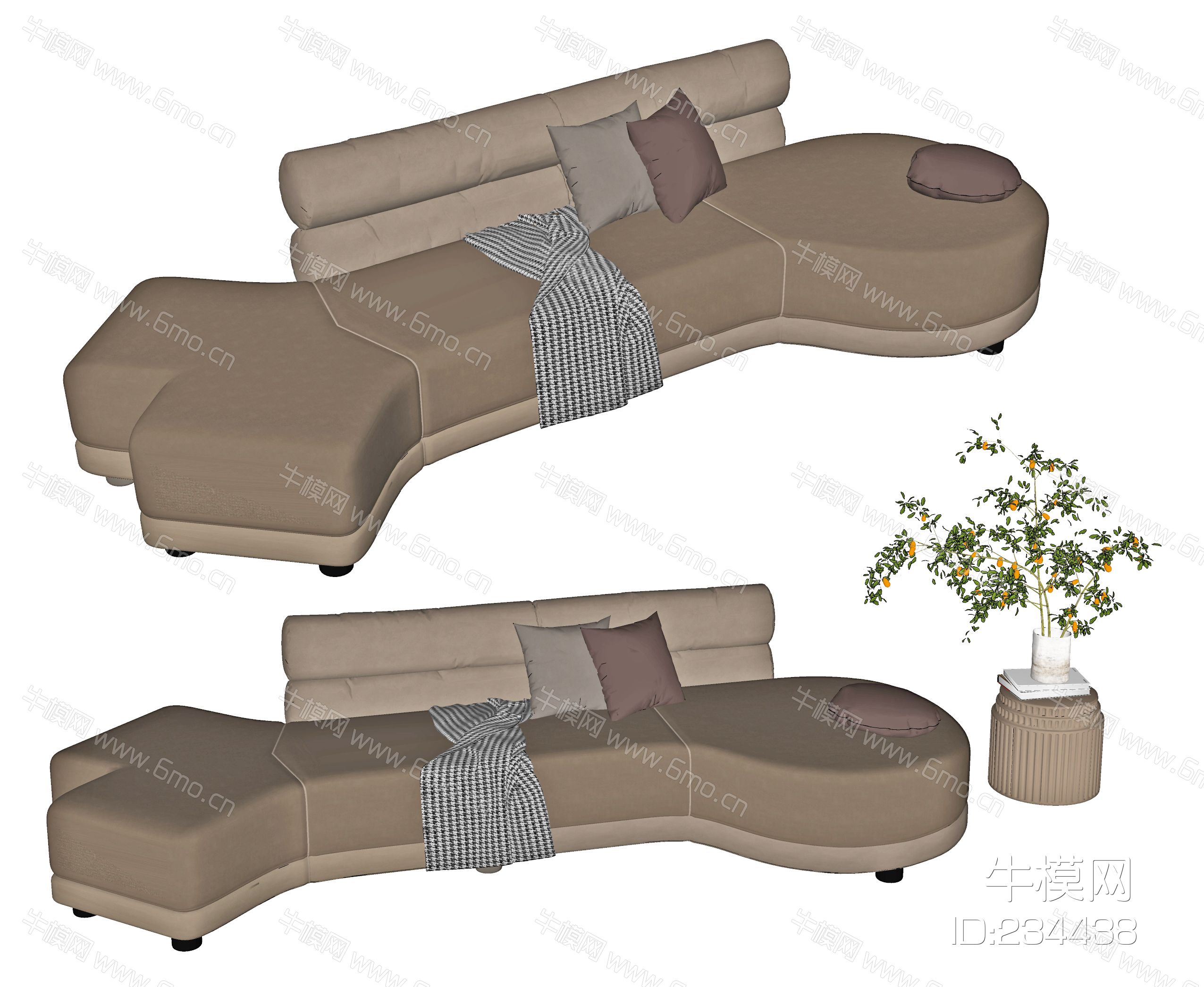 现代异型沙发，多人沙发，布艺沙发，休闲沙发，客厅沙发，花，创意沙发，毯子
