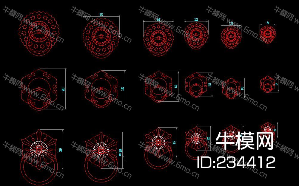 明清古典红木家具五金铜件