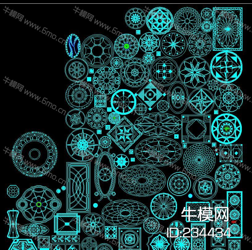 地面水刀拼花图案 中式 法式 欧式 花纹地拼