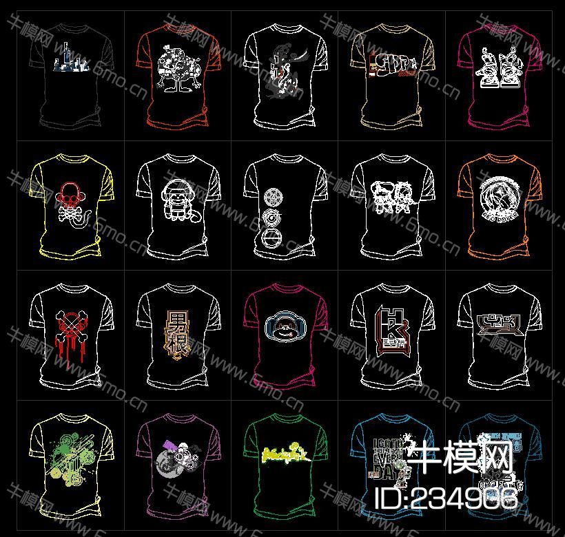 炫酷服装 时装 衣服 CAD图库
