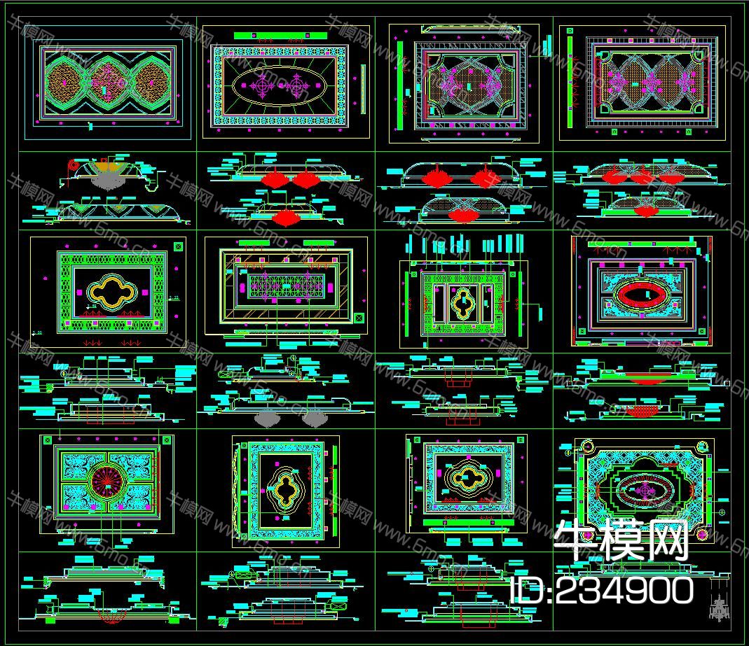 整木家居 天花吊顶 CAD图集