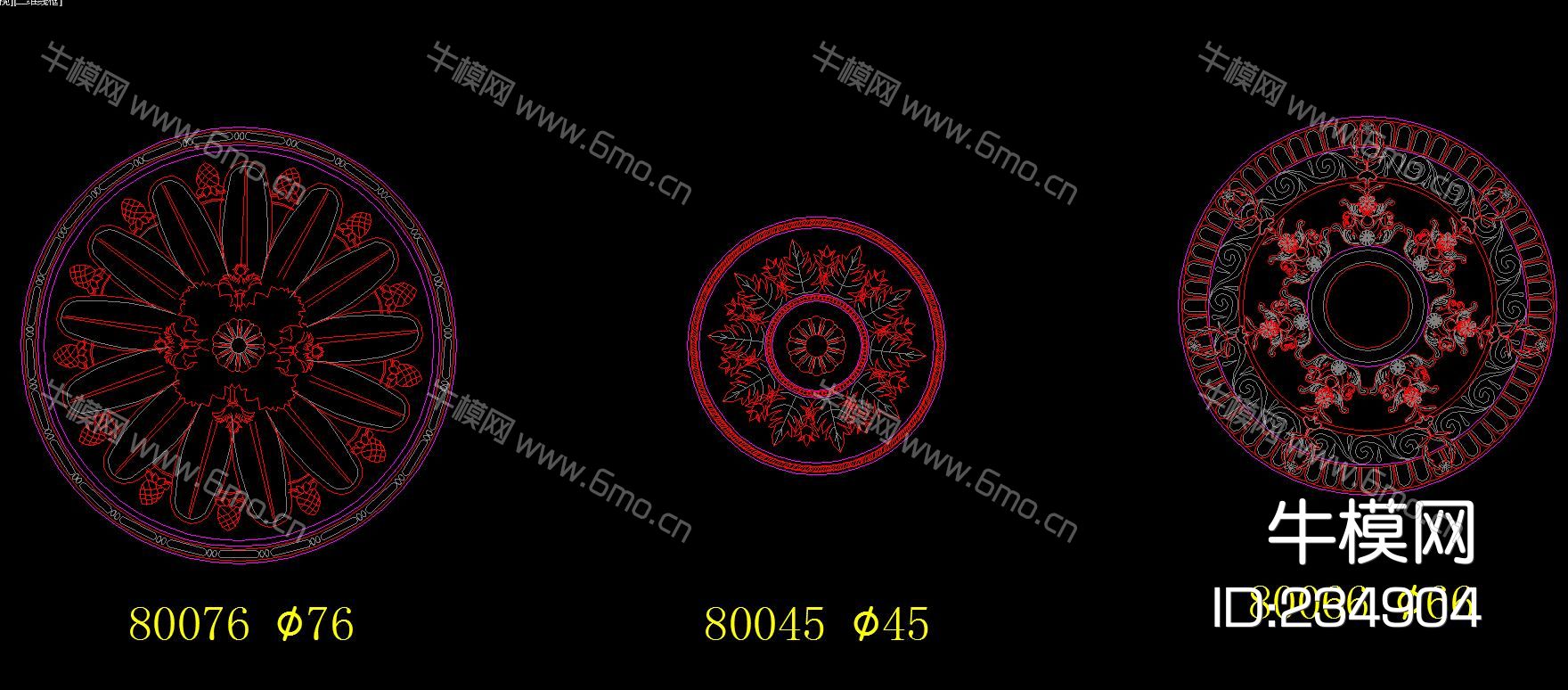 欧式灯盘 欧式构件 CAD库
