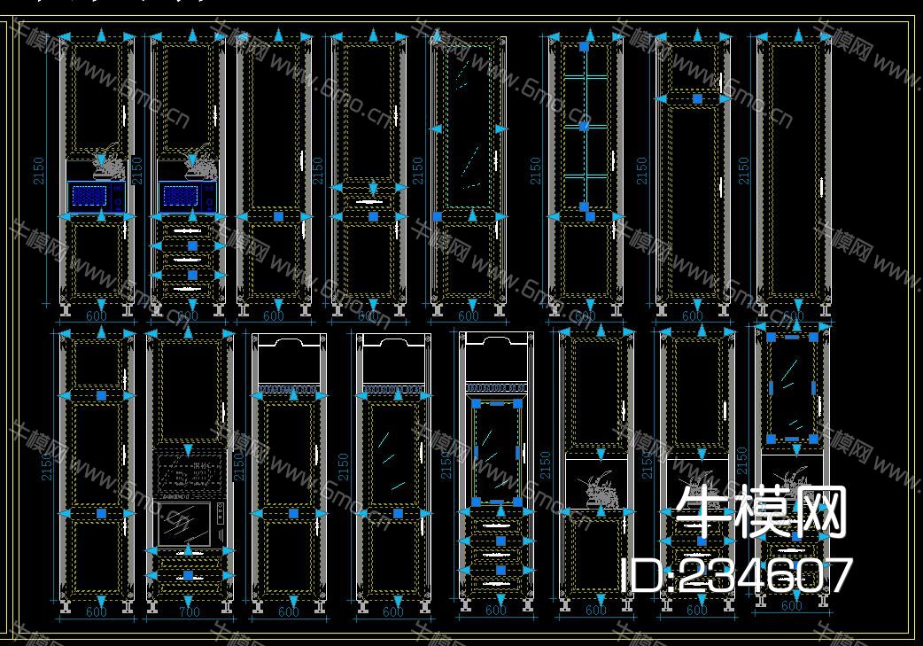 厨柜动态块CAD图库