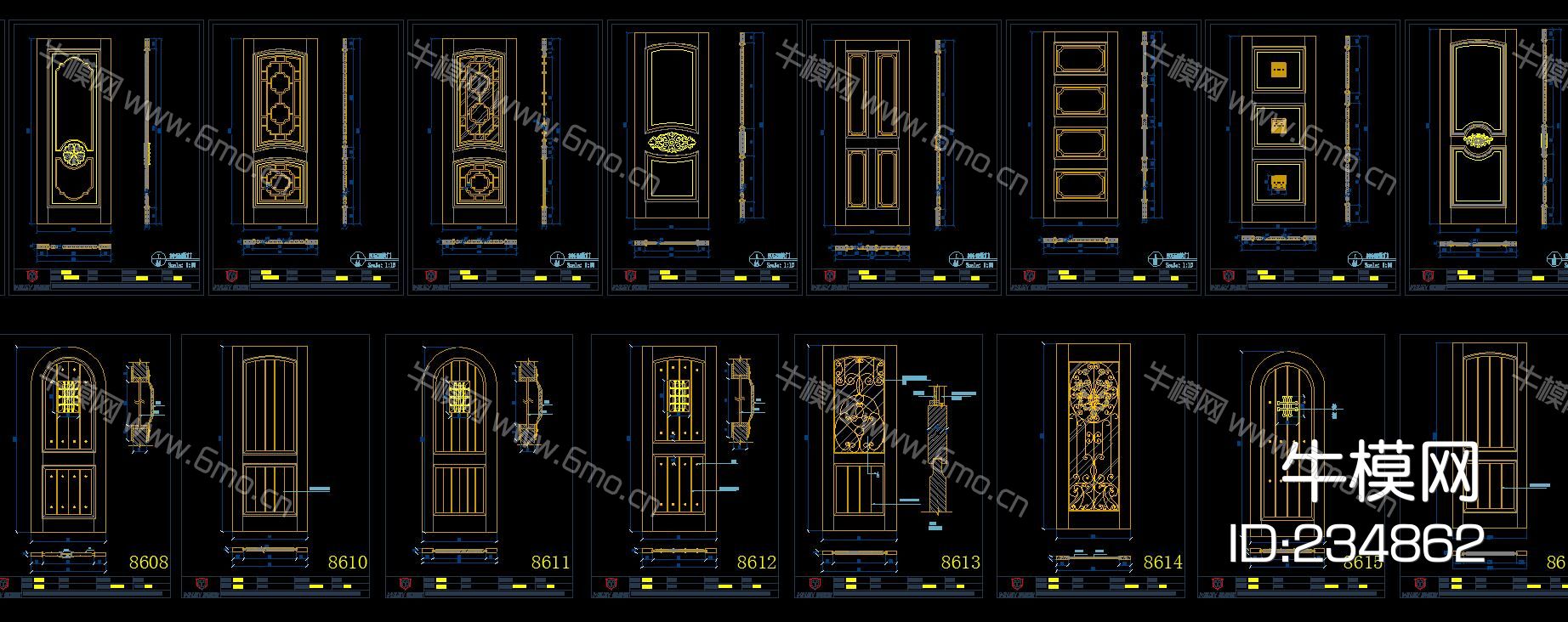 精品 木门 欧式 法式 美式 CAD图集