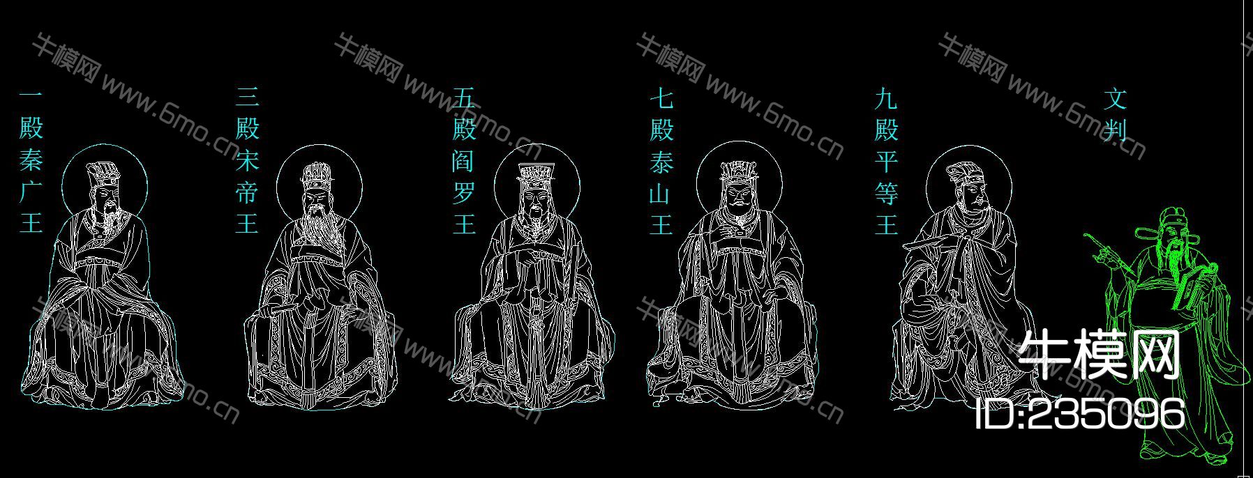 寺庙石柱佛祖观音莲雕花CAD图库