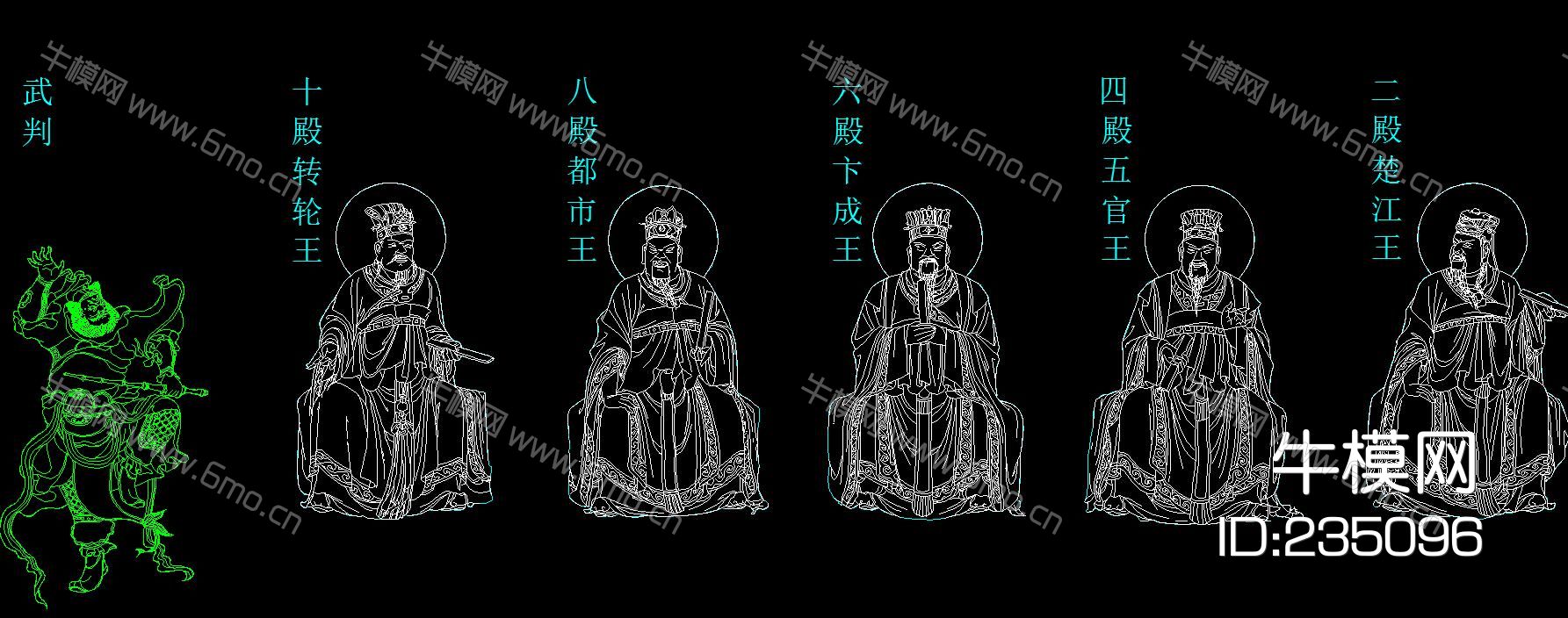 寺庙石柱佛祖观音莲雕花CAD图库