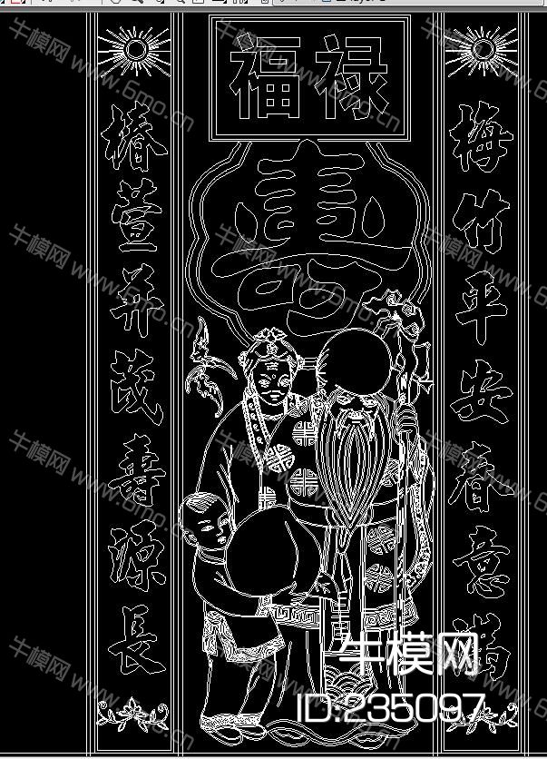 仙鹤松柏鹤寿CAD素材总汇