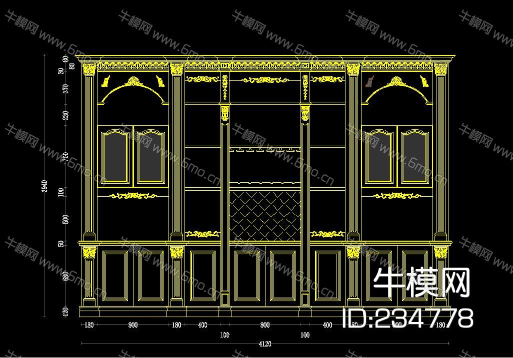 法式护墙板CAD 法式花纹CAD