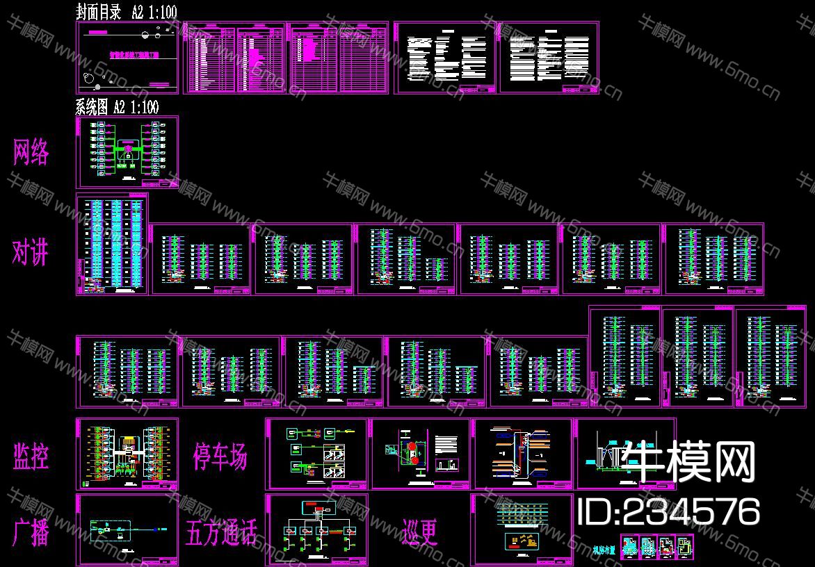 大型综合小区弱电智能化工程CAD深化施工全套