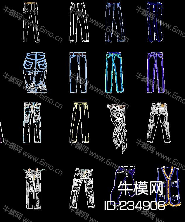 炫酷服装 时装 衣服 CAD图库
