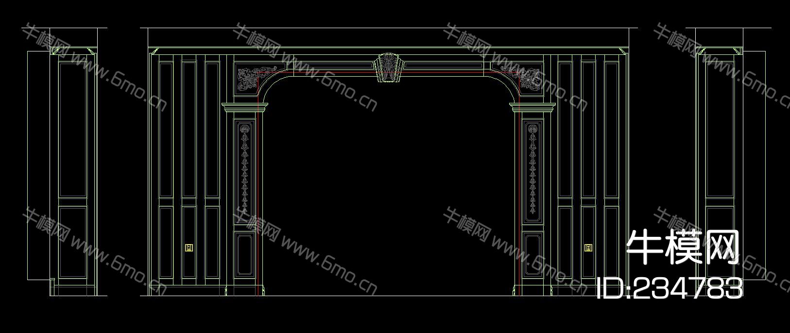 高档欧式家装CAD护墙板设计图