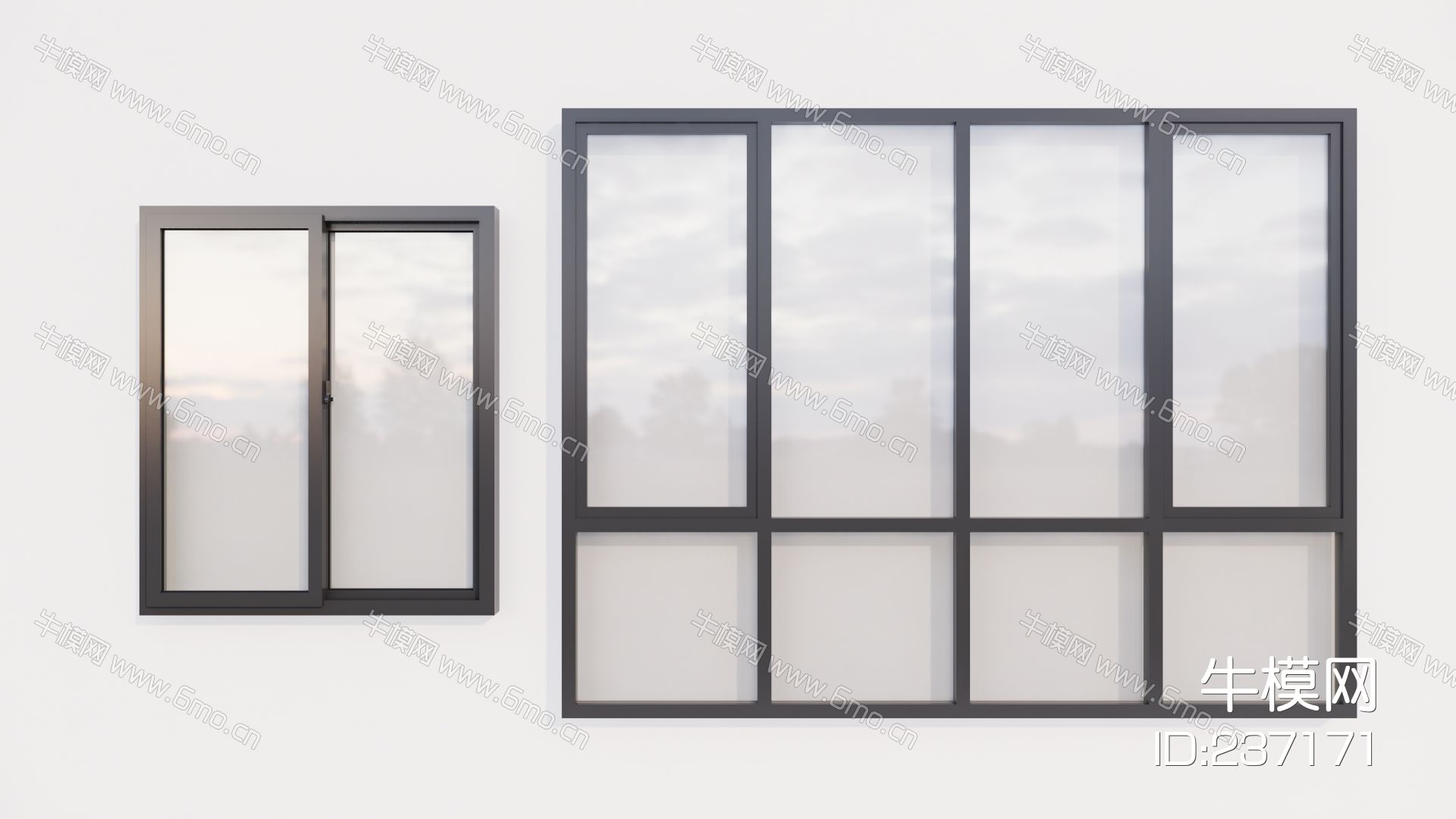 现代玻璃窗 推拉窗