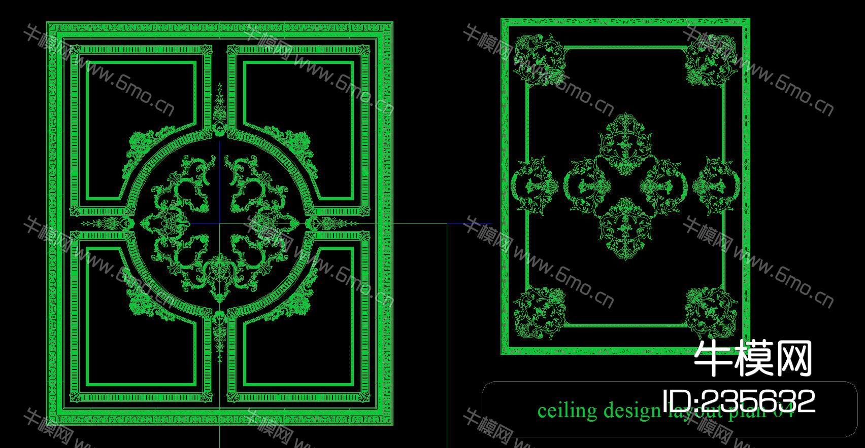 法式 美式 雕花 墙面 顶面 CAD 图集