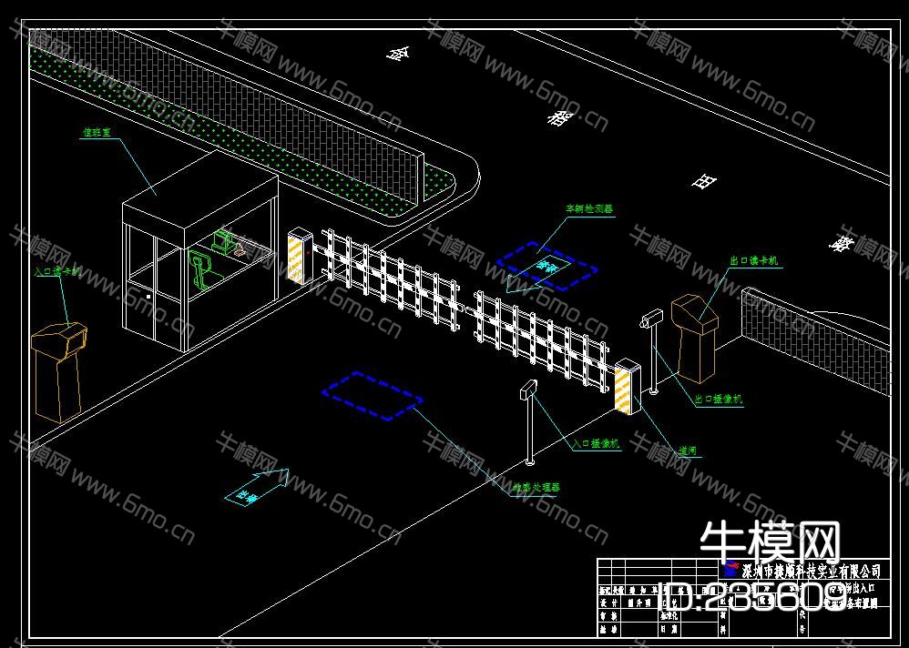 停车场出入口设备位置图CAD图