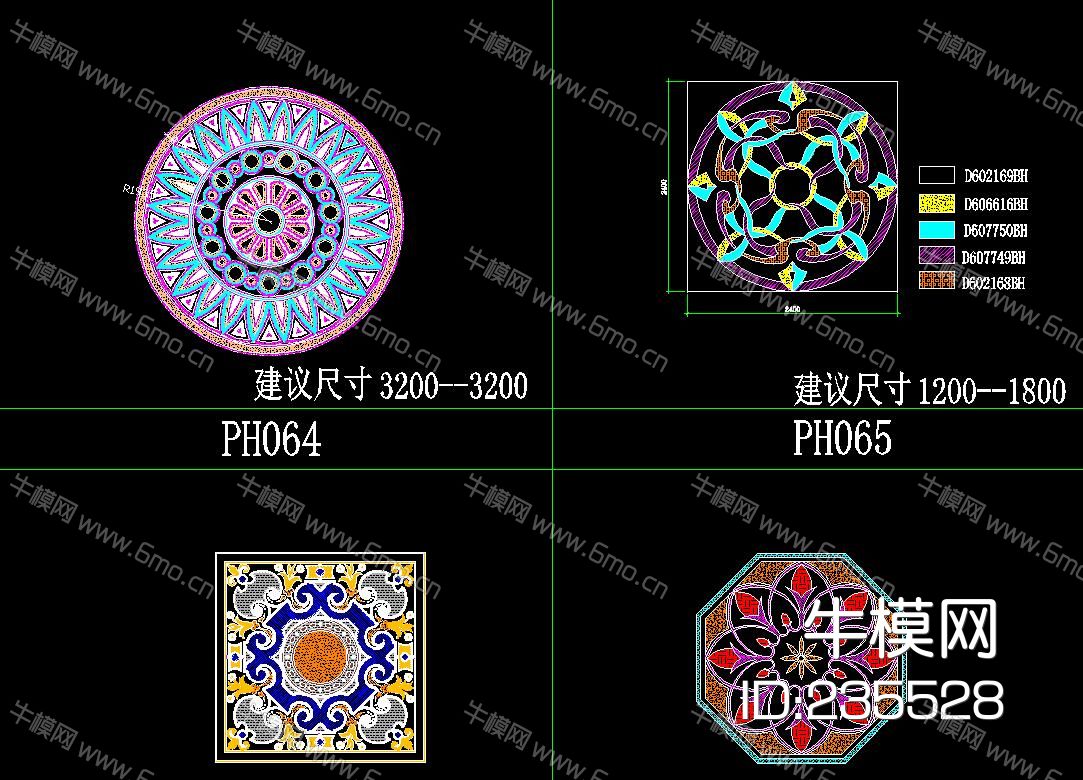 水刀拼花CAD图集(对应图片)