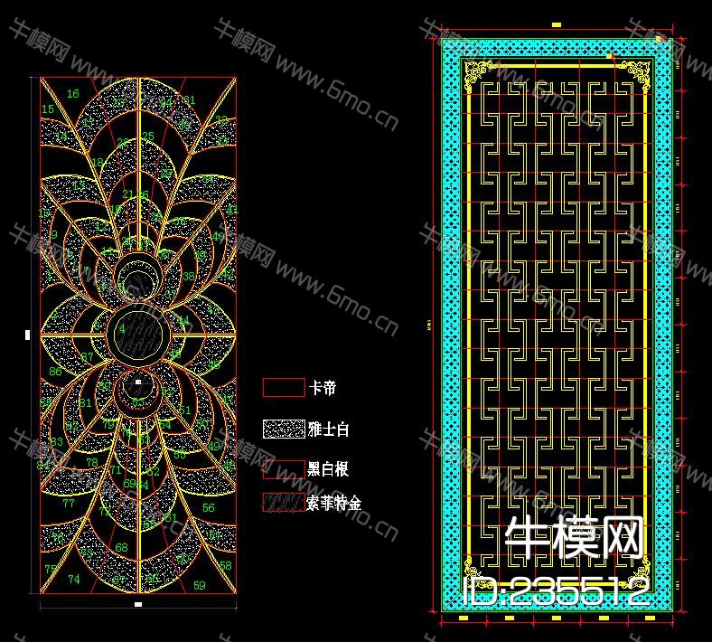 地砖 大理石 水刀 拼花图集CAD库