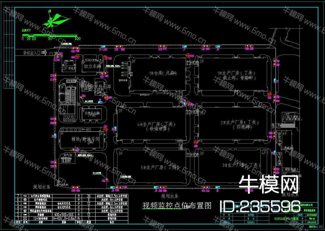周界视频 监控 全套CAD设计图纸