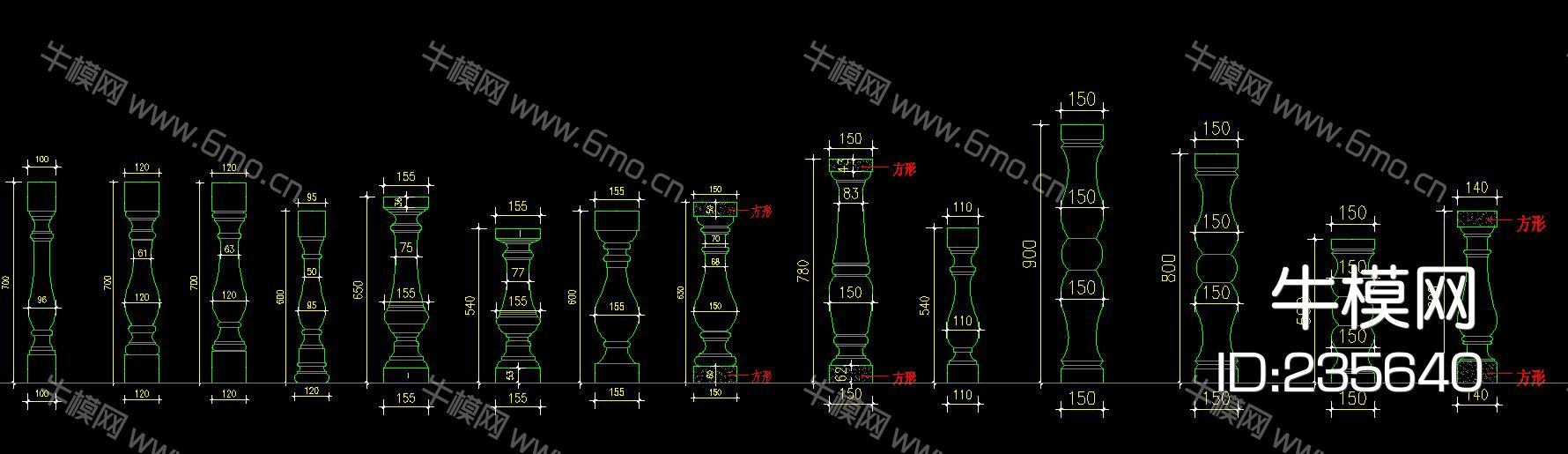 罗马柱CAD 圆柱CAD图库