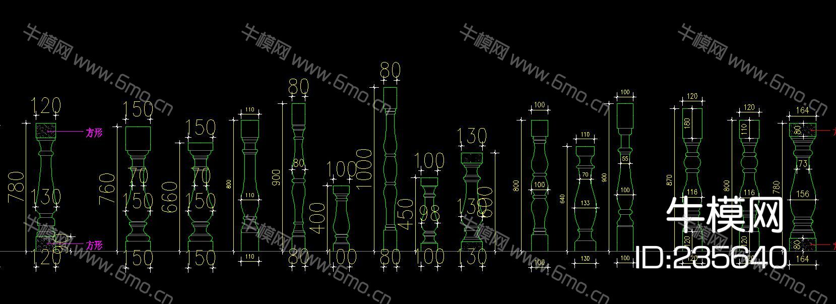 罗马柱CAD 圆柱CAD图库