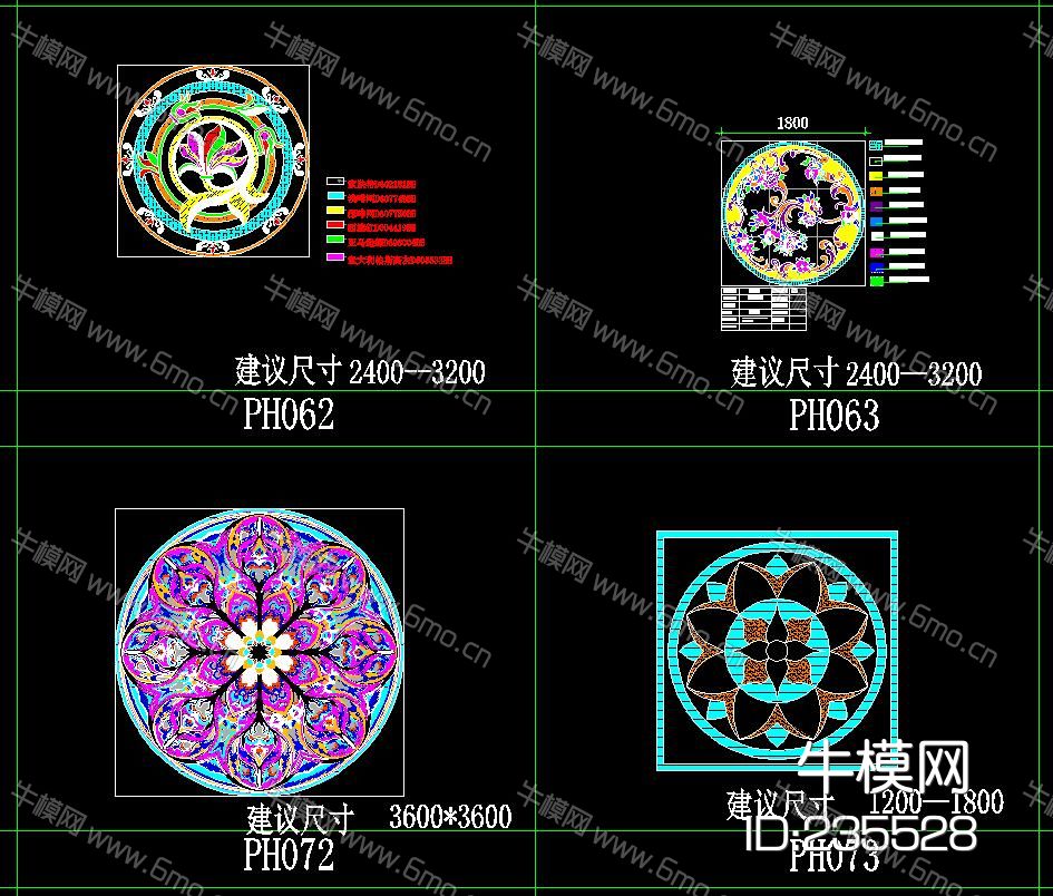 水刀拼花CAD图集(对应图片)
