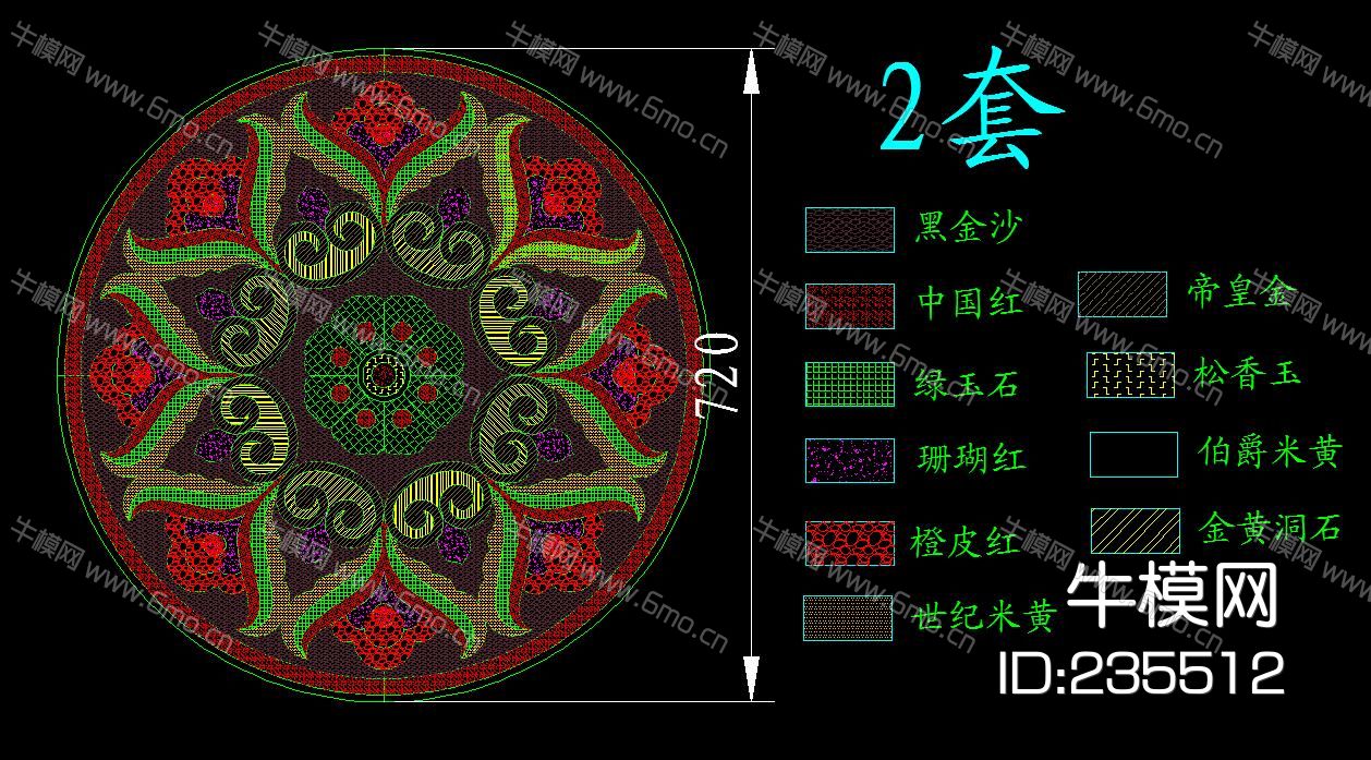 地砖 大理石 水刀 拼花图集CAD库