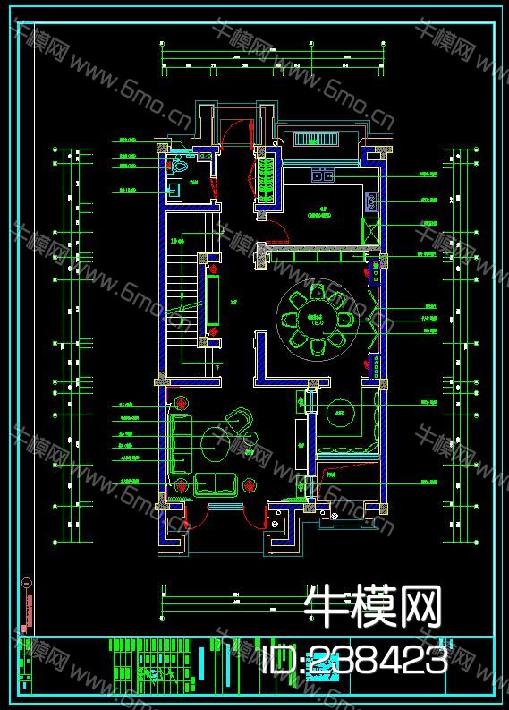 别墅会所样板间效果图施工图