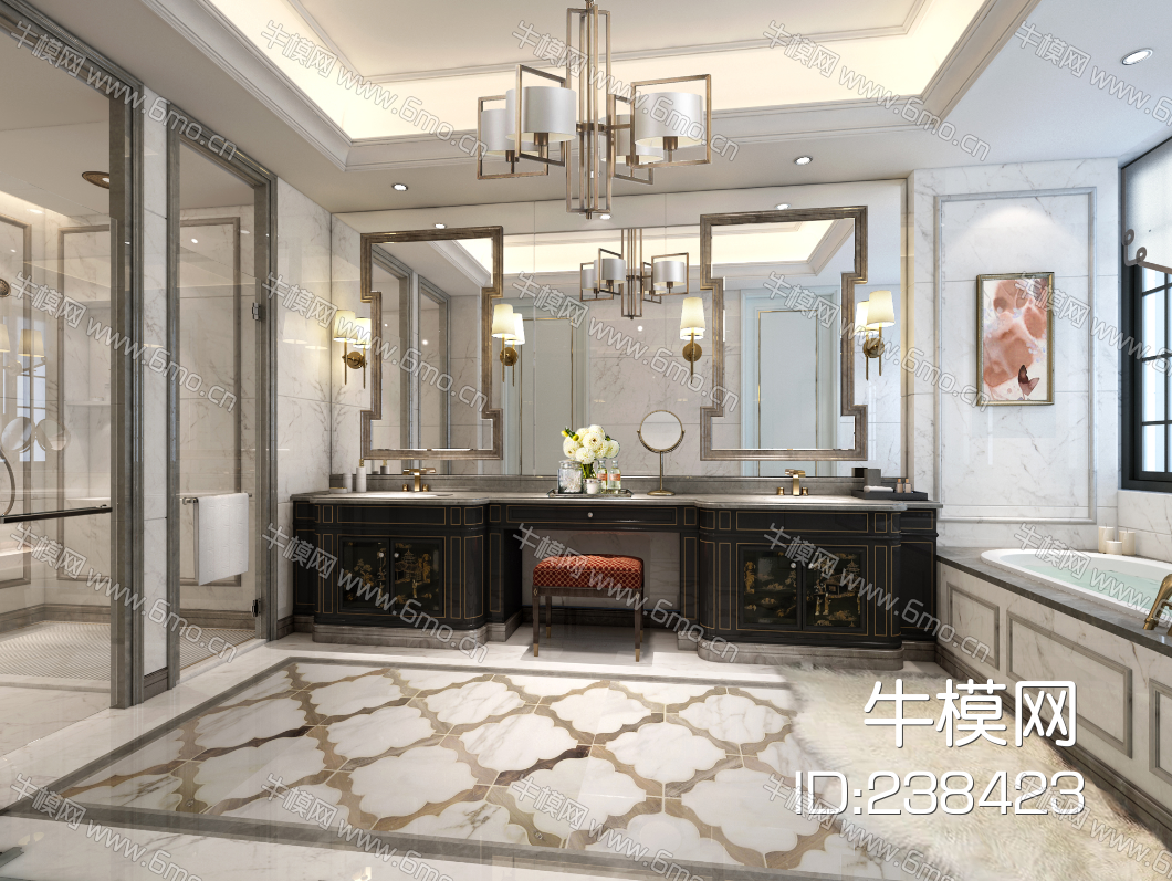 别墅会所样板间效果图施工图
