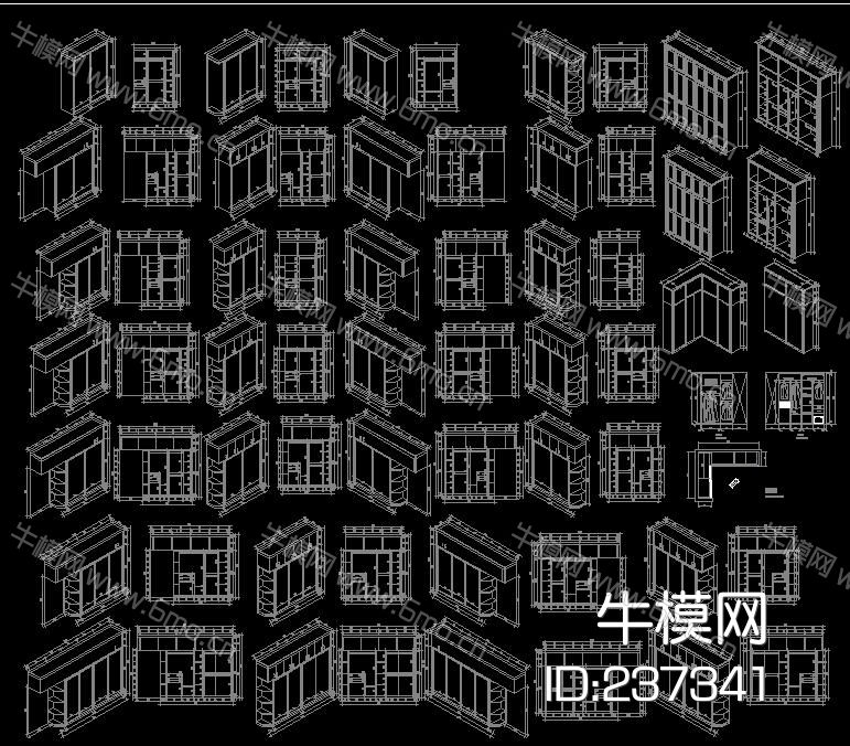 衣柜内部结构图CAD图库