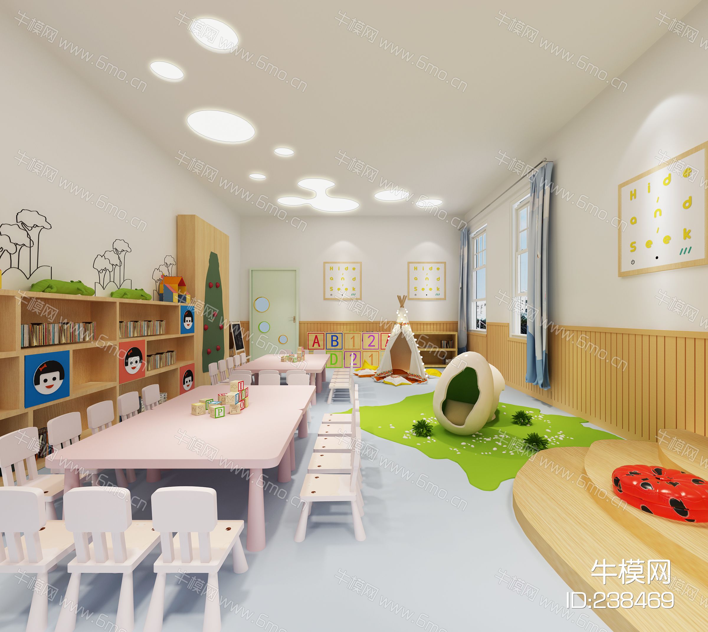 幼儿园室内装饰设计CAD施工图效果图