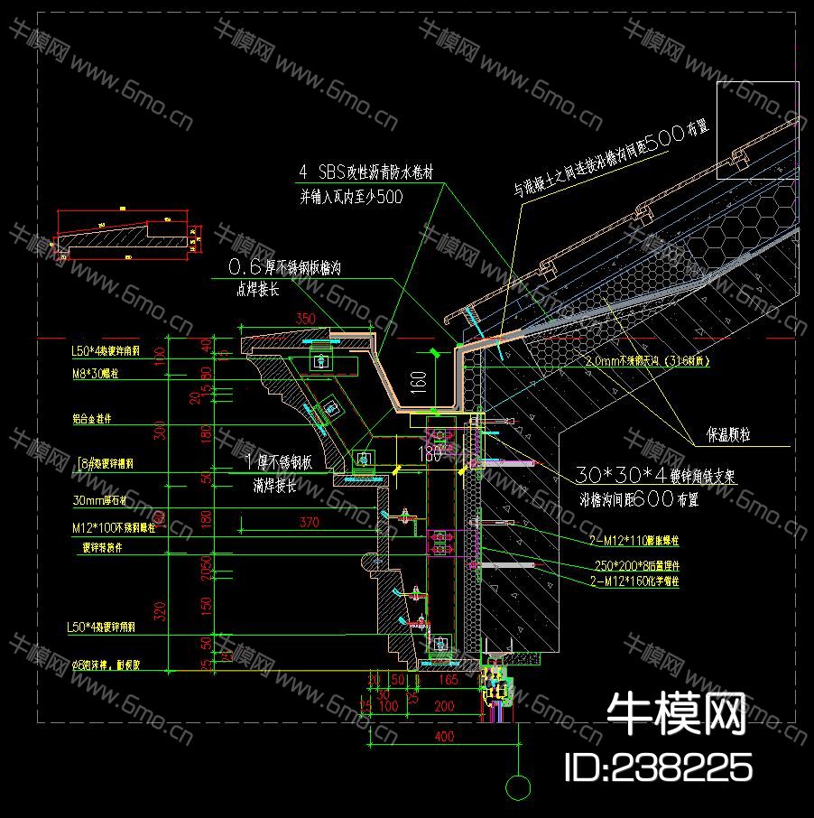干挂大理石CAD节点图