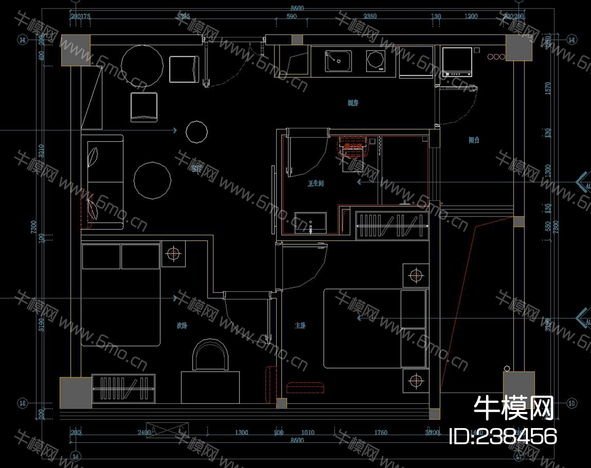 万圆中心公寓CAD施工图效果图物料书机电图