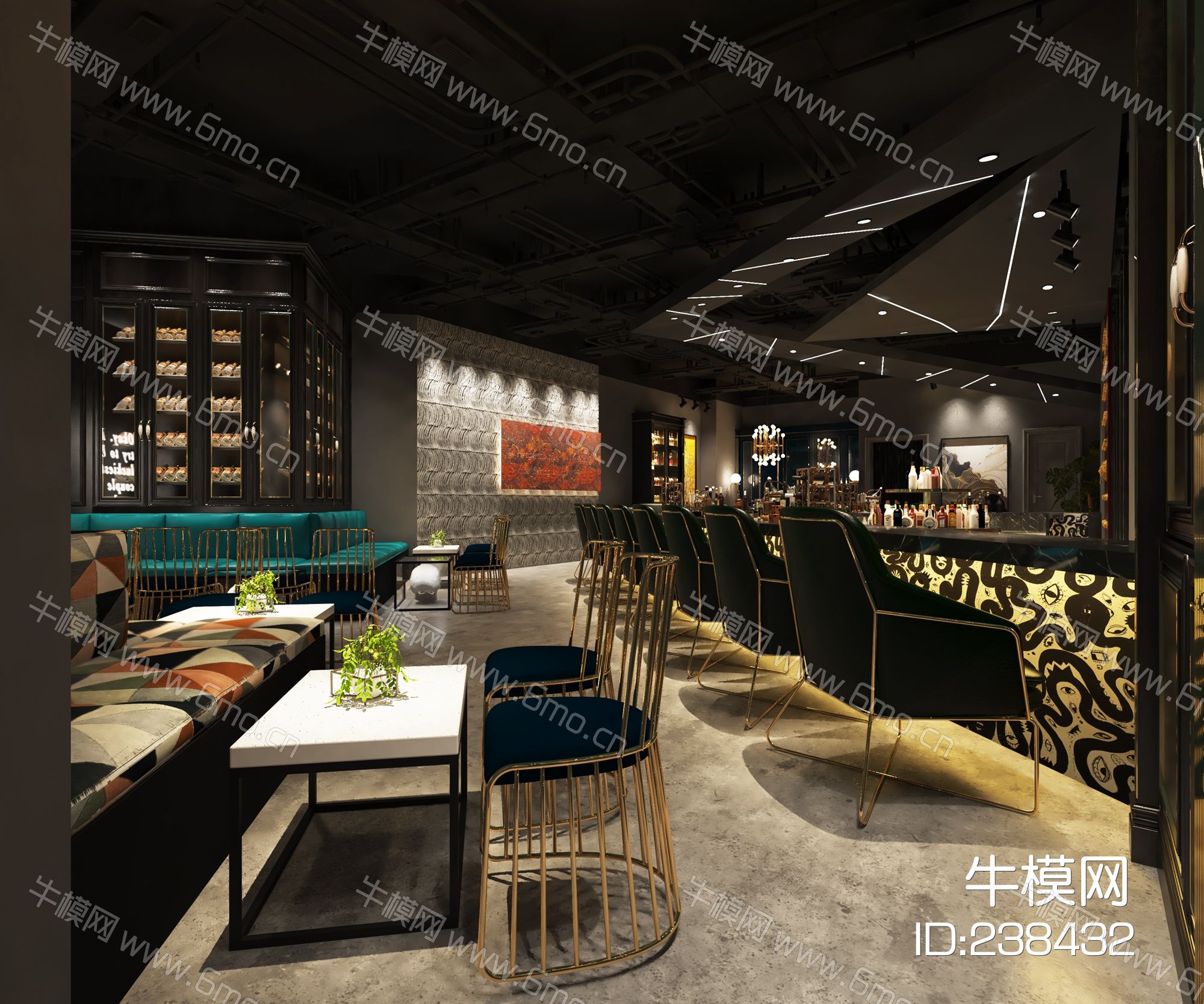 呼和浩特“翼”酒吧丨高清效果图+施工图