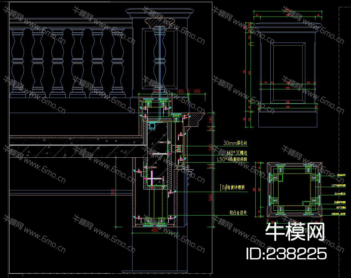干挂大理石CAD节点图