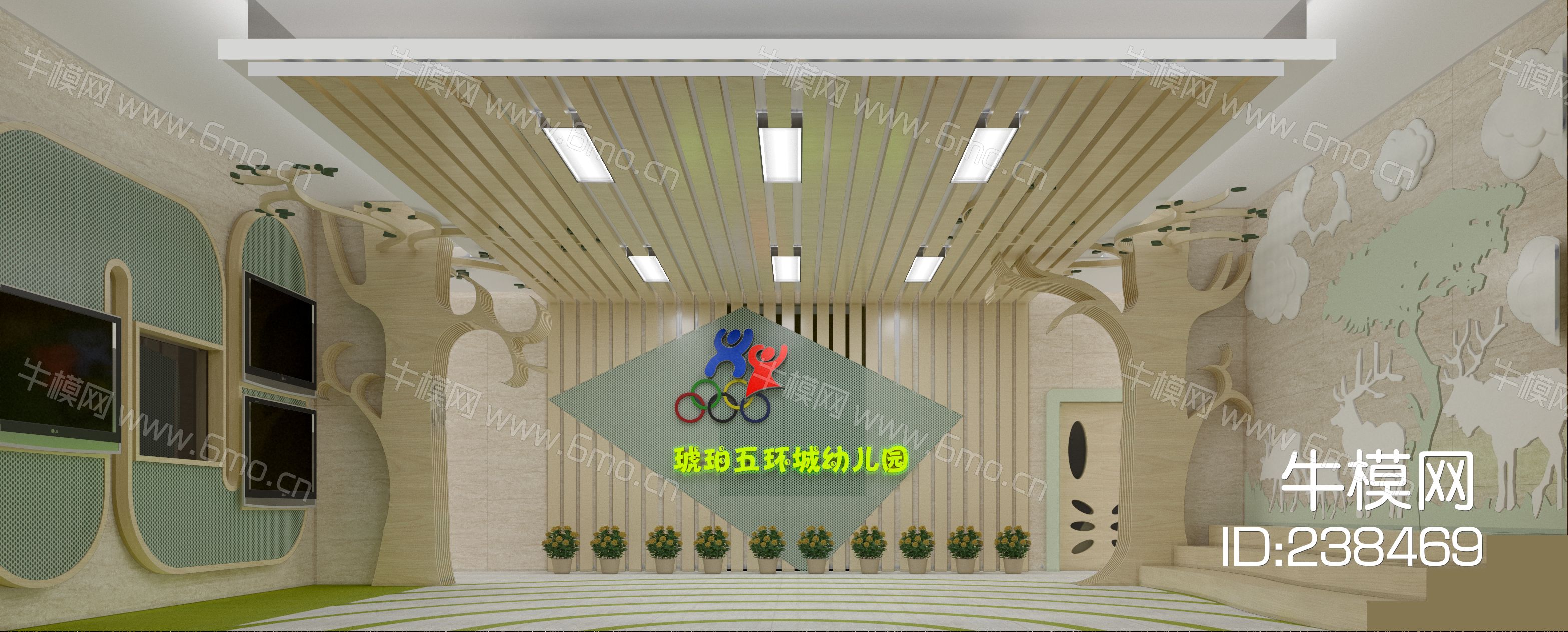 幼儿园室内装饰设计CAD施工图效果图
