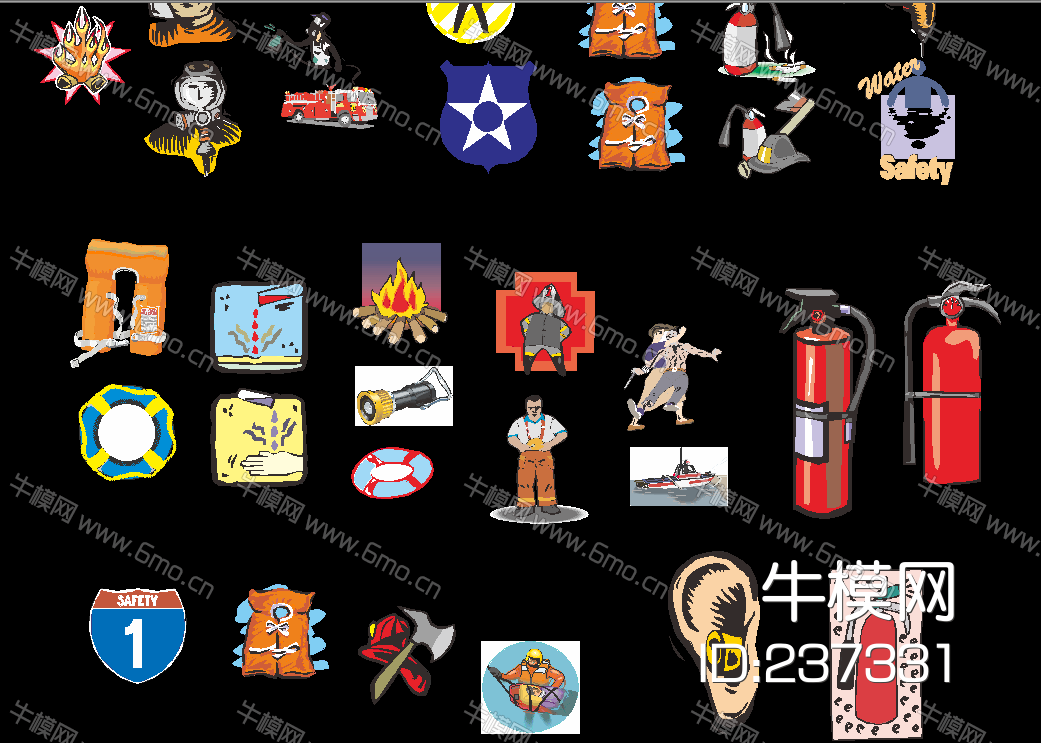 消防员 卡通CAD图集