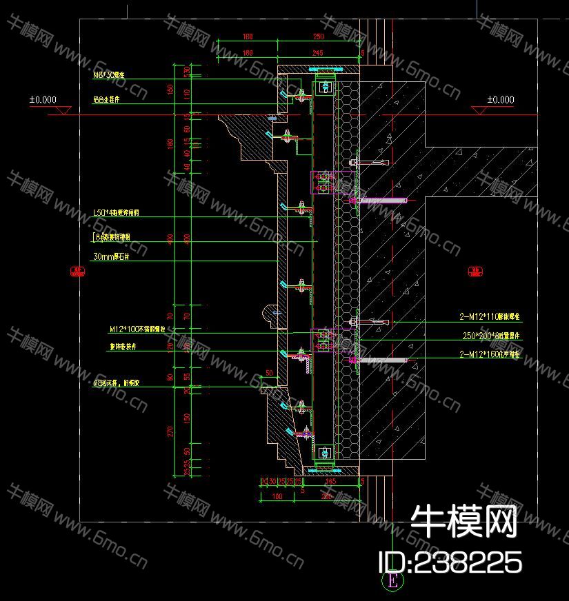 干挂大理石CAD节点图